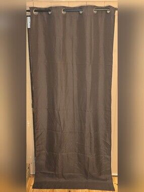 Solid Brown Grommet Curtain Panel